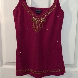 *FREE WHEN BUNDLED* Maroon beaded tank top
